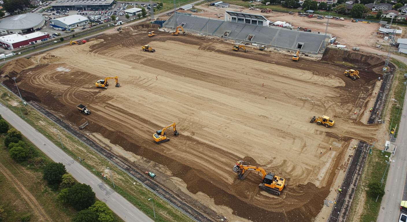 Выравнивание территории под спортивные сооружения