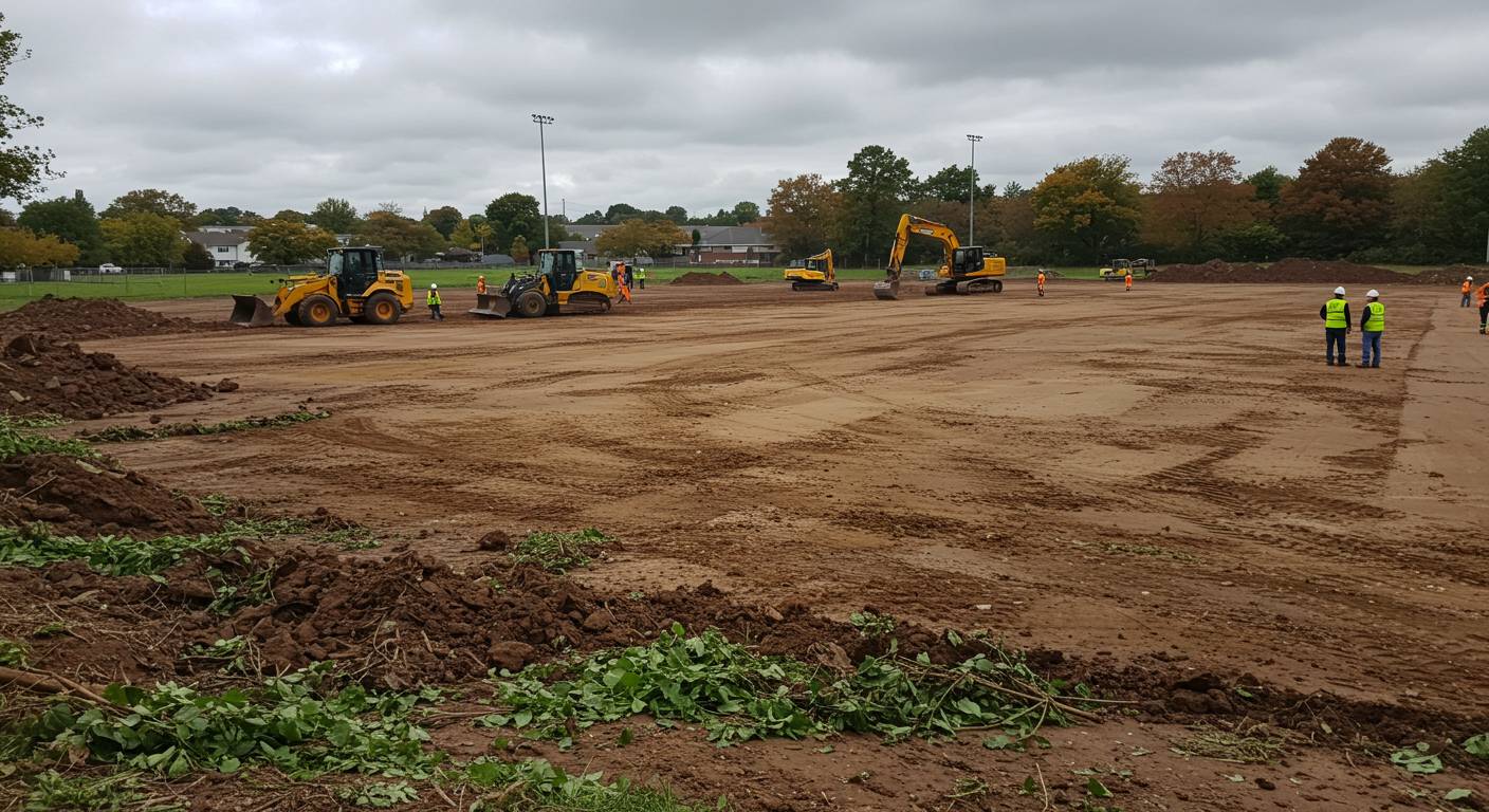 Подготовка участка под спортивные сооружения Выравнивание спортивной площадки