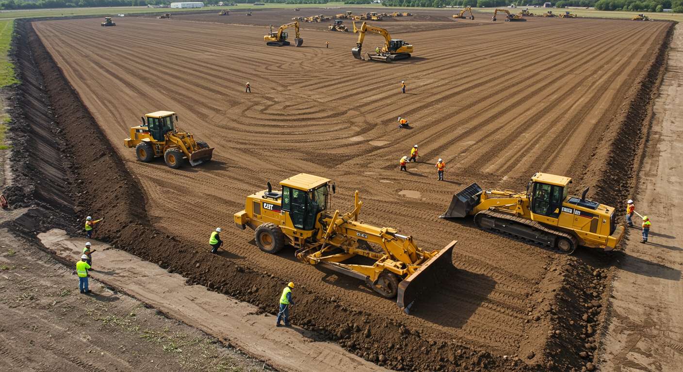 Особенности выравнивания больших земельных участков