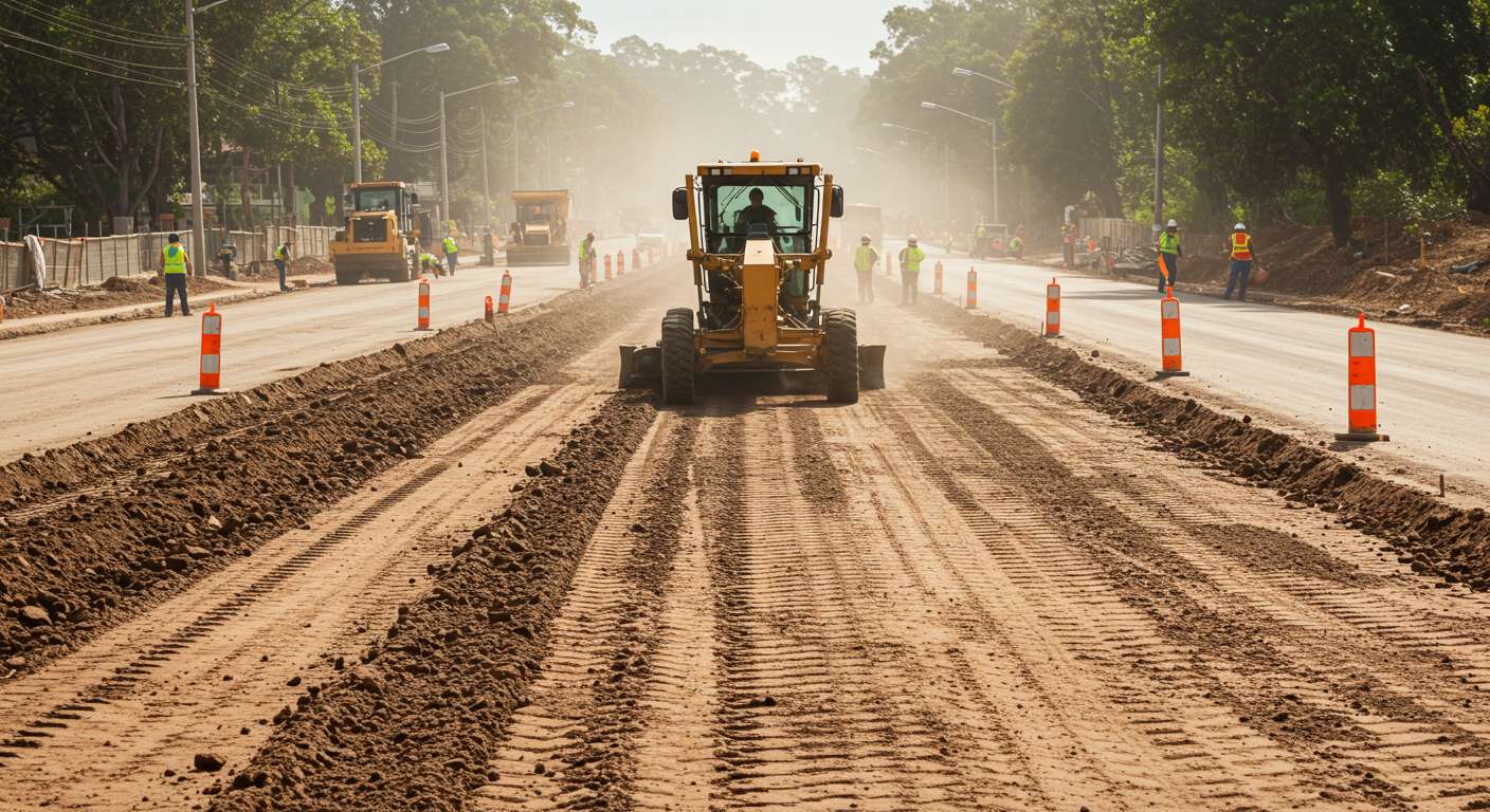 Выравнивание участка под асфальт Выравнивание участка под асфальт