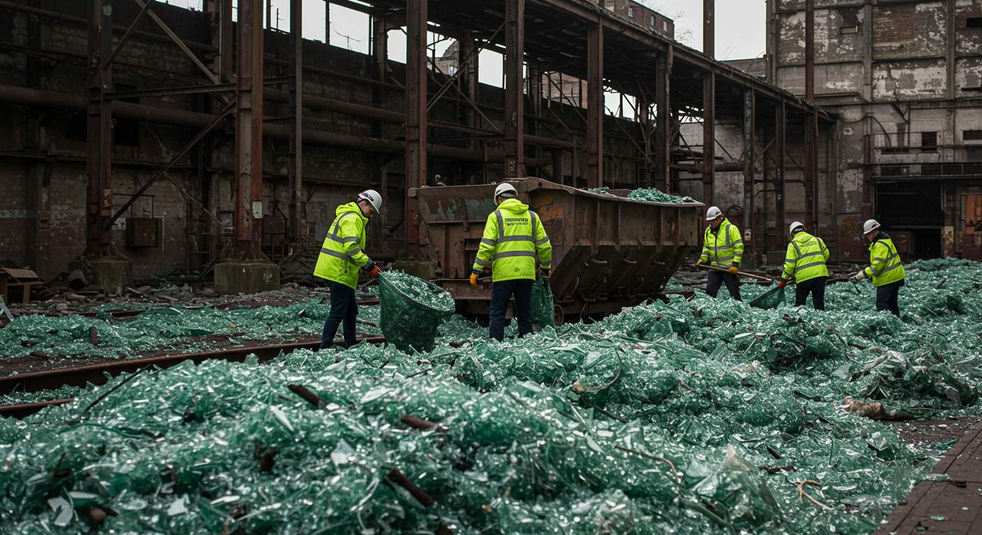 Вывоз стеклянного мусора с промышленных площадок