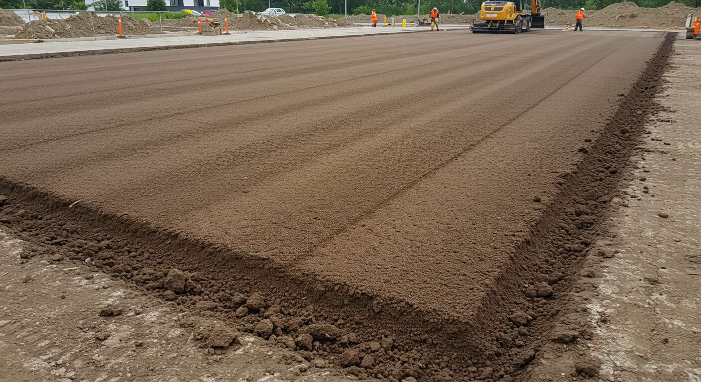 Финишное выравнивание грунта для мощения