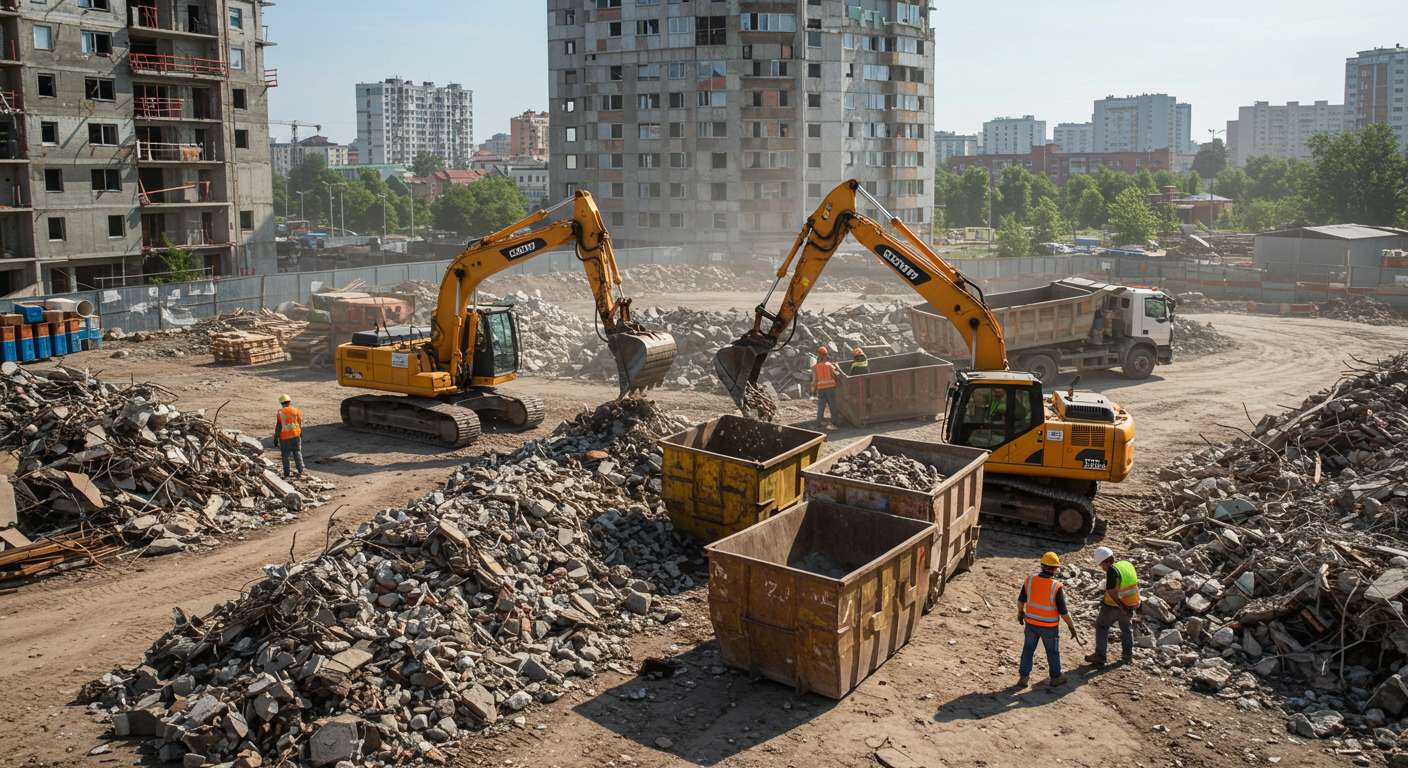 Вывоз смешанного мусора с крупных стройплощадок
