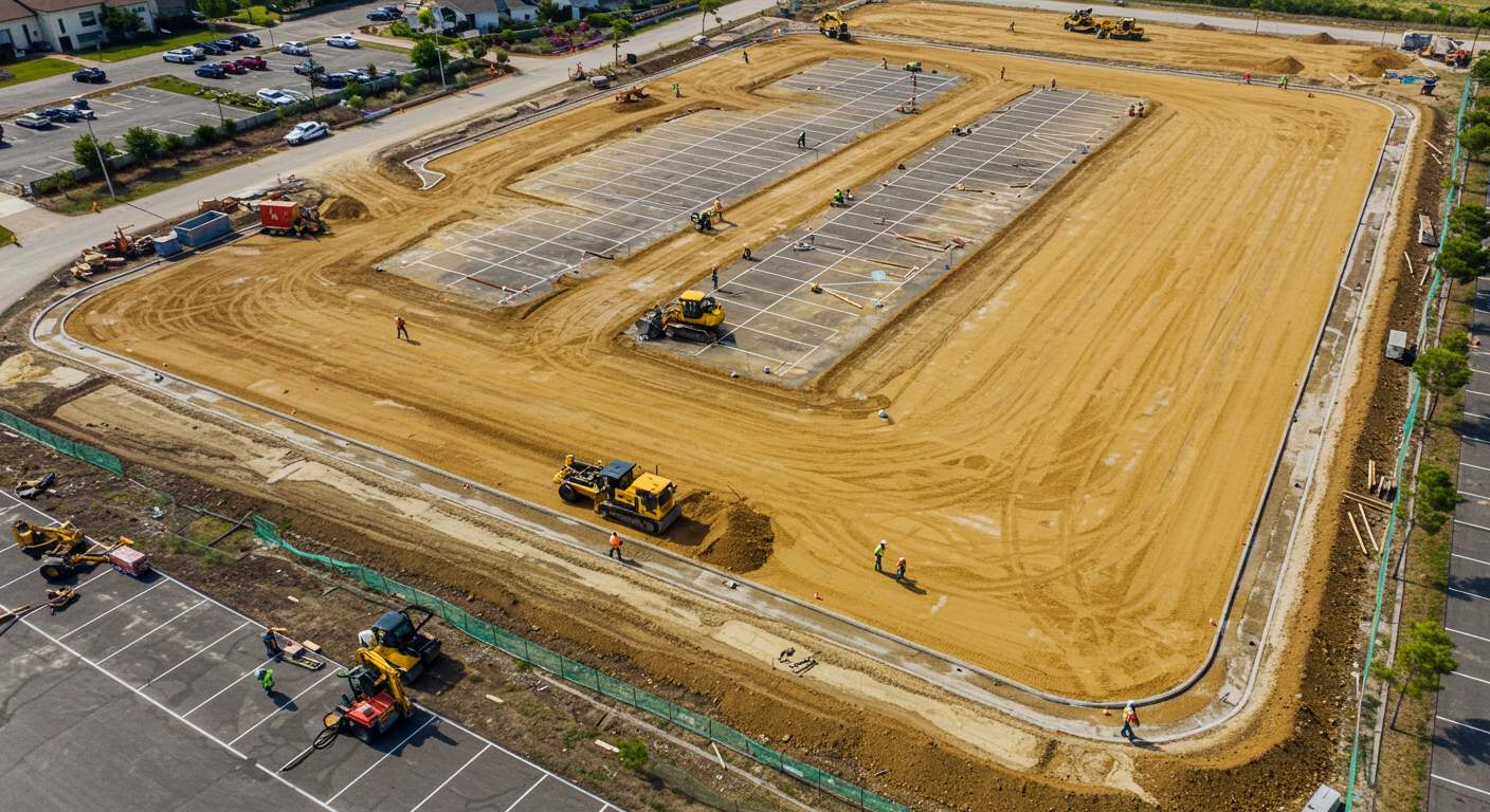 Выравнивание участка под парковку