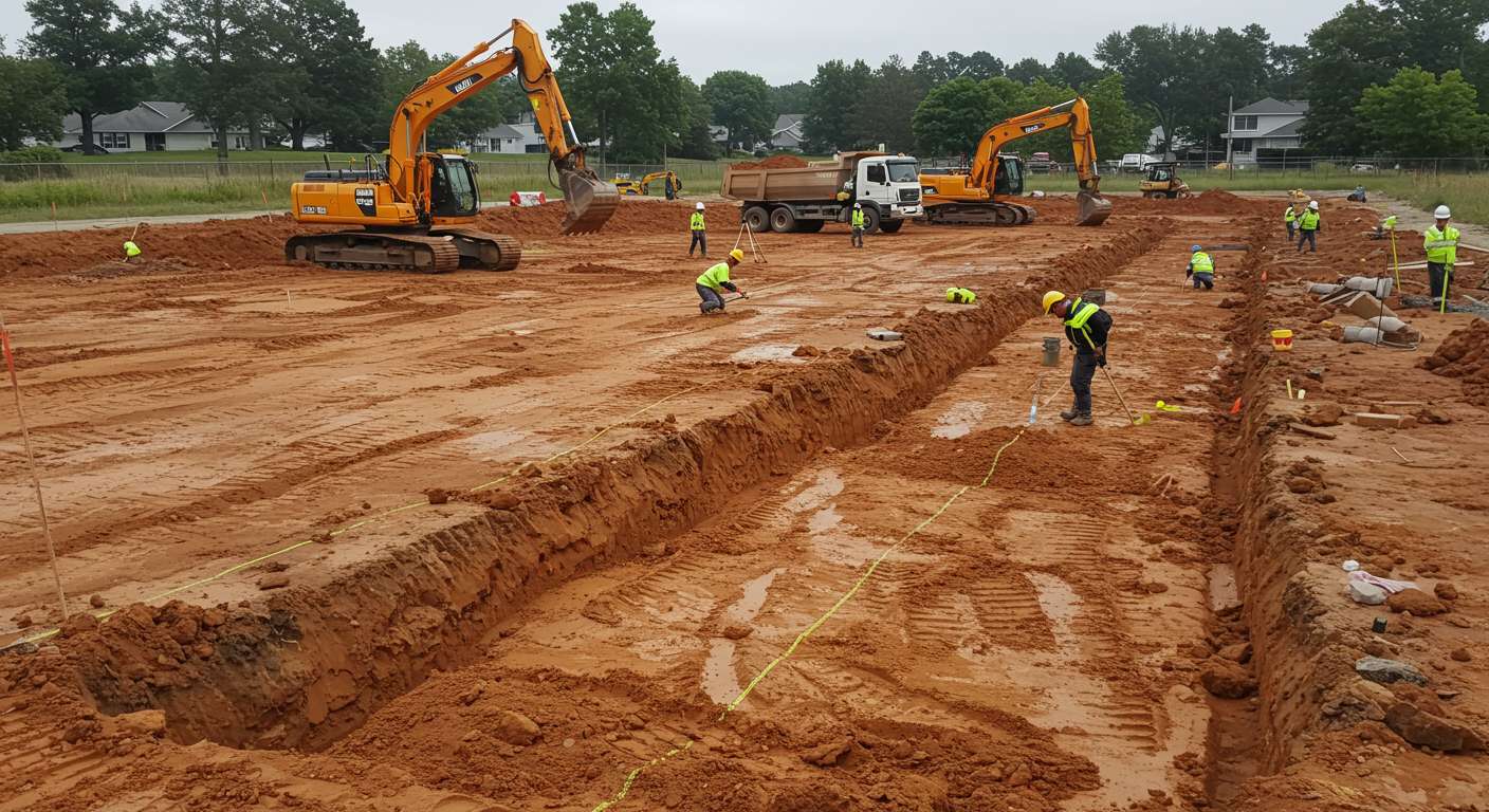 Подготовка площадки на глинистых грунтах