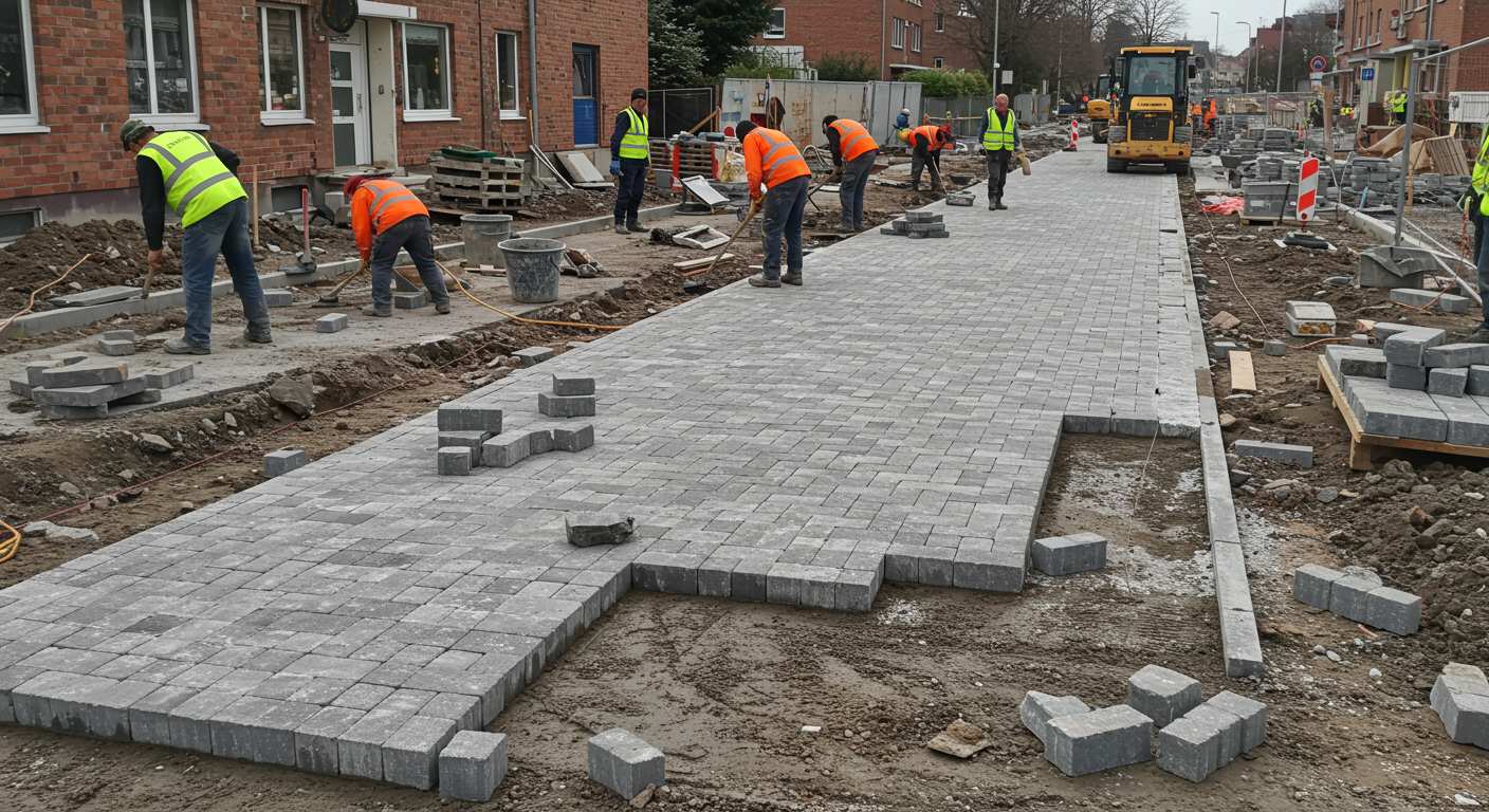 Устройство брусчатых дорожек и тротуаров