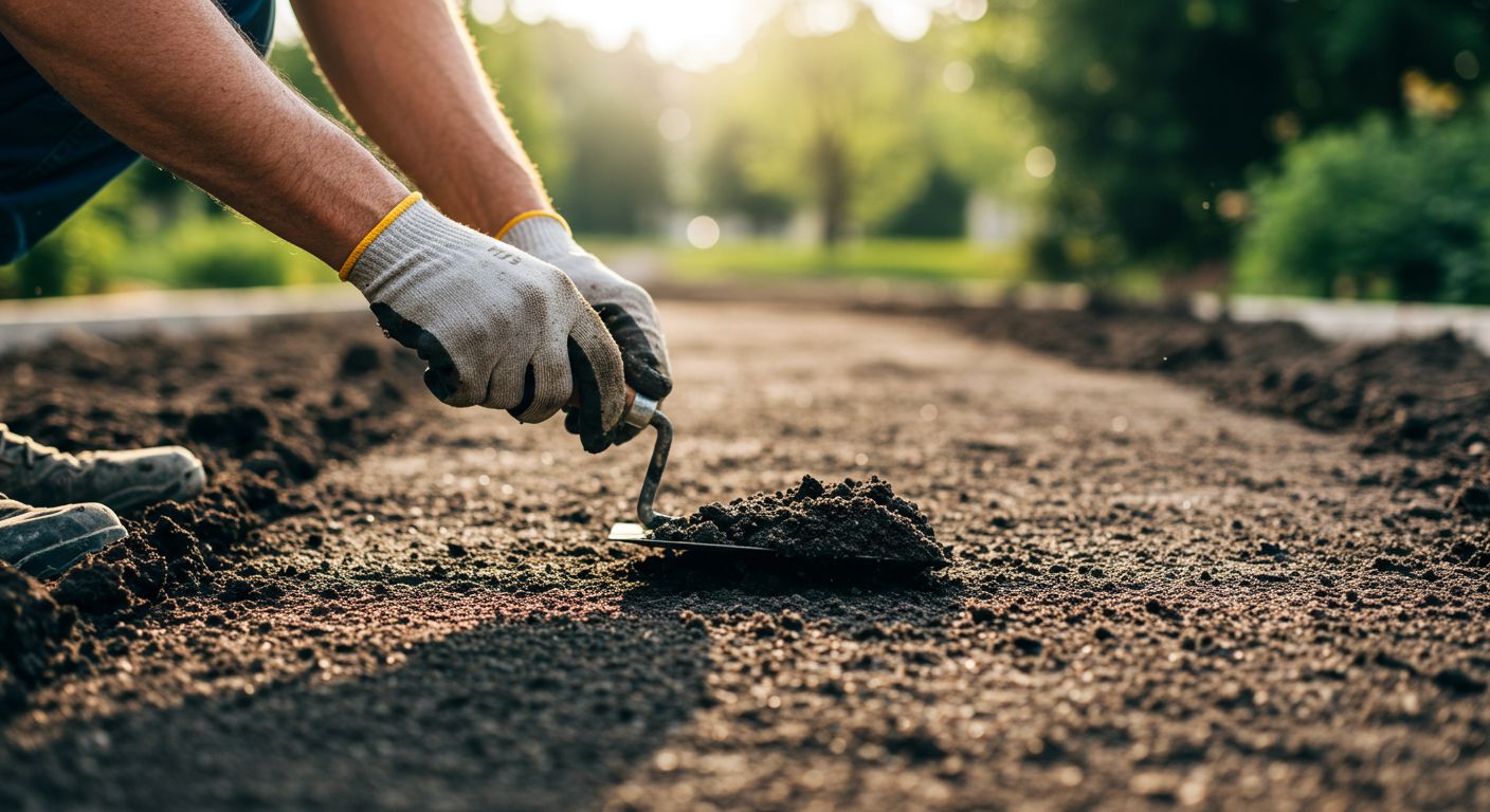 Выравнивание почвы под дорожки и тропинки