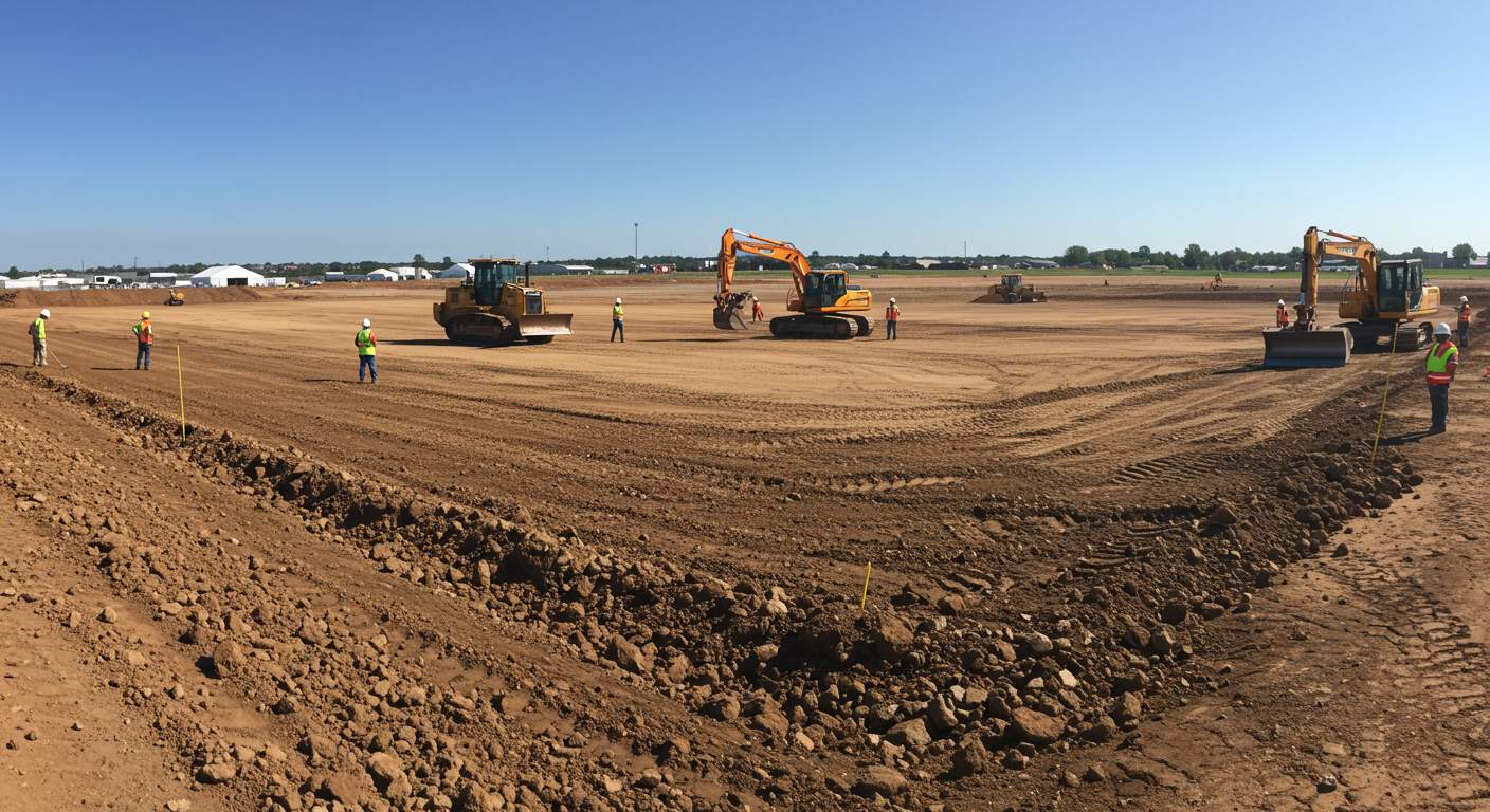 Выравнивание территории под площадку для мероприятий