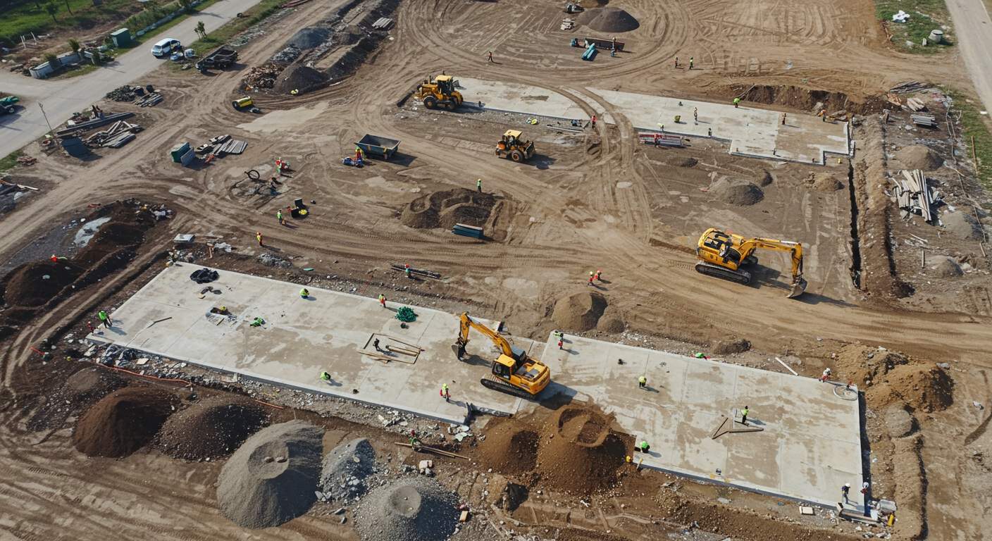 Подготовка земли под строительство хозблоков