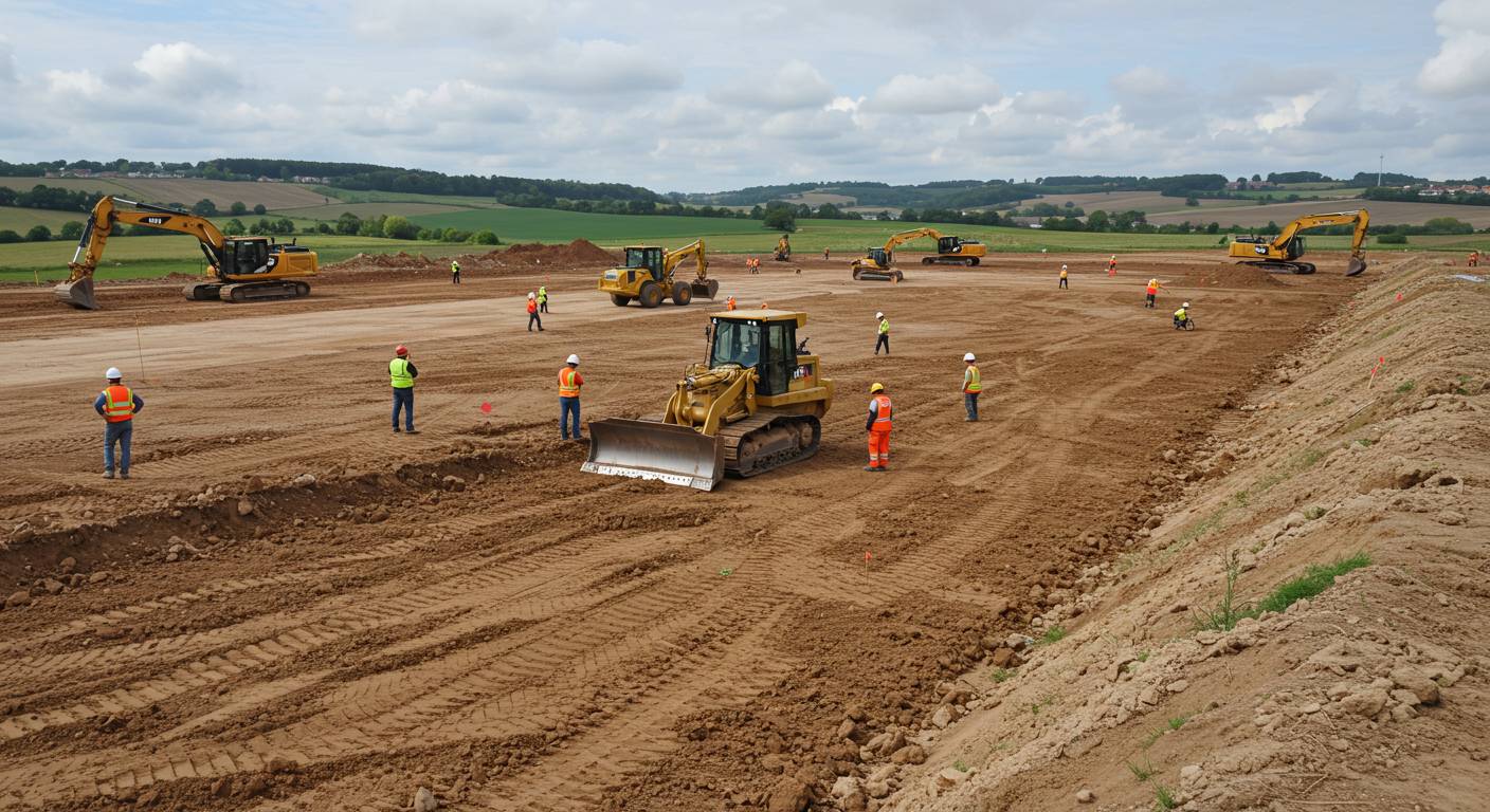 Выравнивание участка спецтехникой