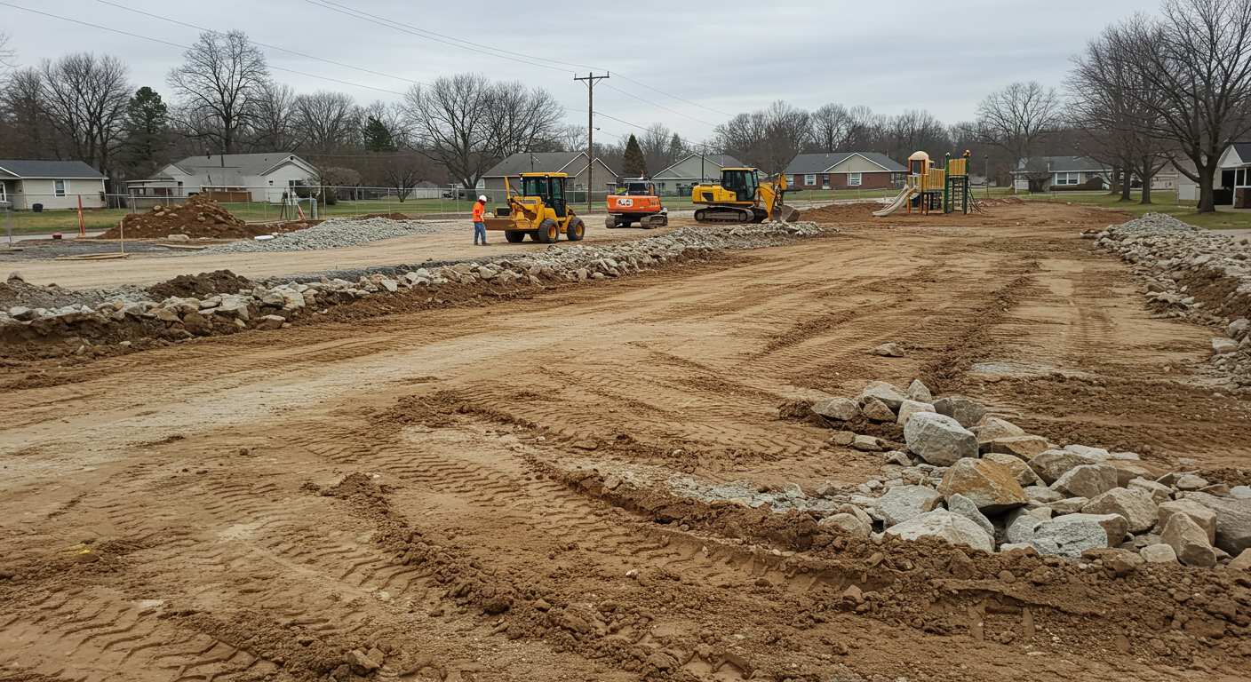 Выравнивание участка под устройство площадки для игр