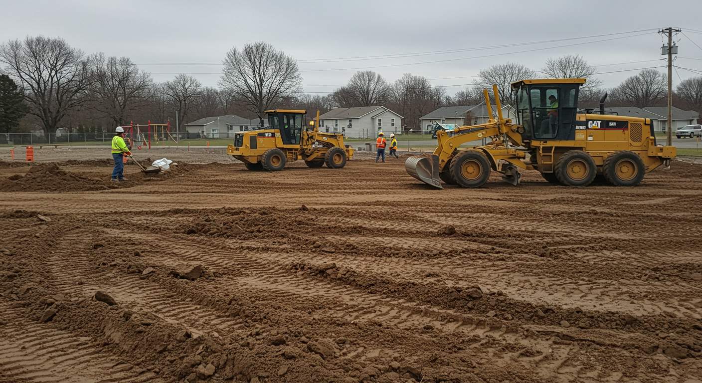 Выравнивание участка под устройство площадки для игр Выравнивание участка под детскую площадку