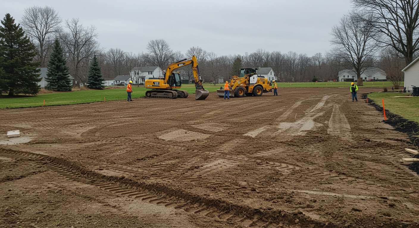 Подготовка земли под газонную площадку