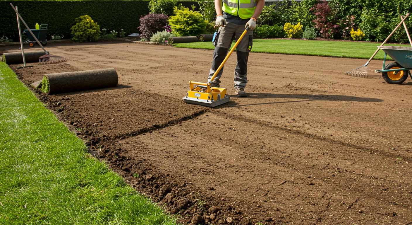 Выравнивание земли под рулонный газон