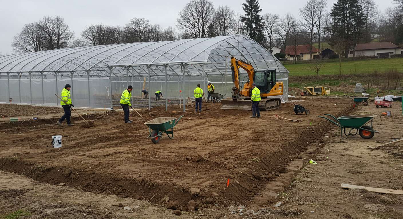 Подготовка участка к монтажу теплицы из поликарбоната