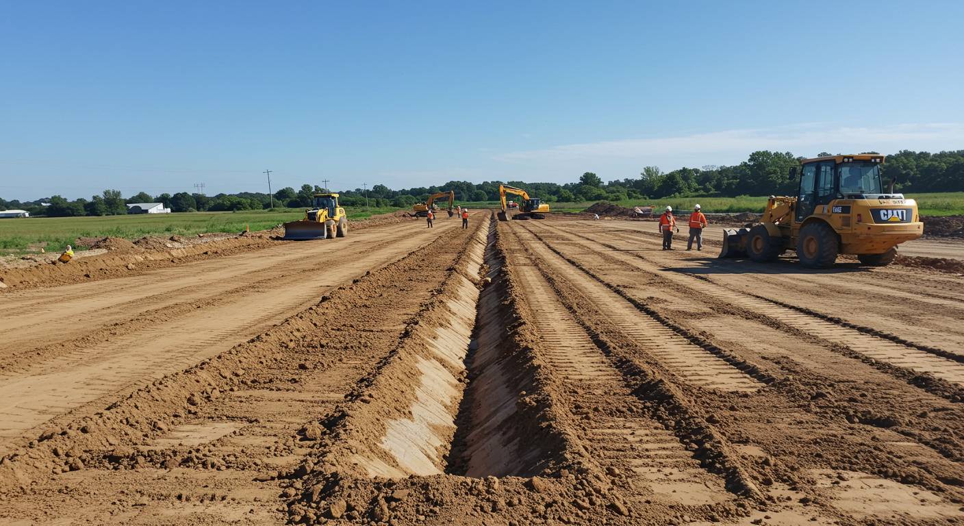 Выравнивание участка под дренаж