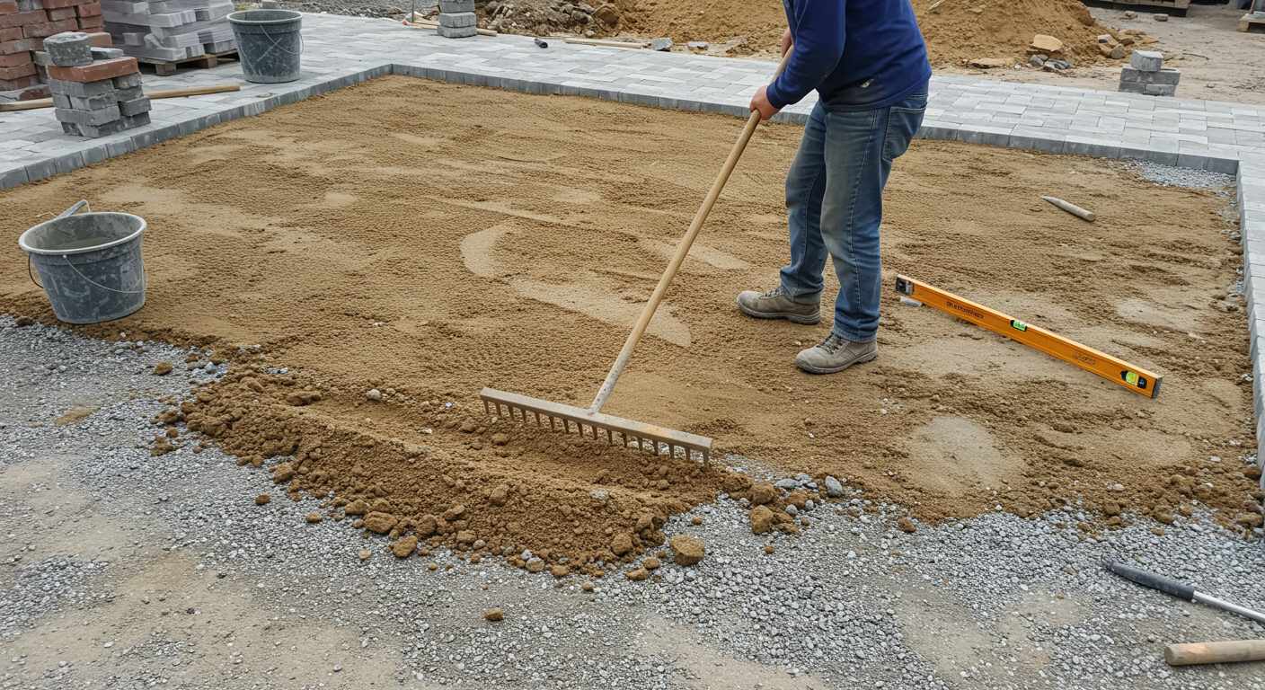Формирование ровного основания для укладки брусчатки