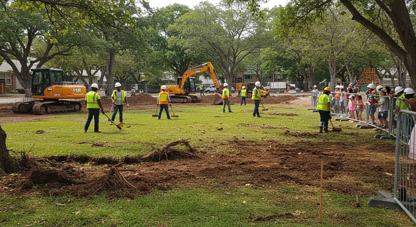 Подготовка ровной территории для детской игровой зоны Выравнивание участка под детский городок