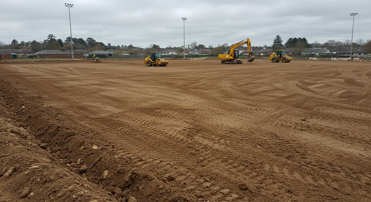 Подготовка земли для устройства спортивного покрытия