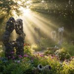 Установка садовых скульптур