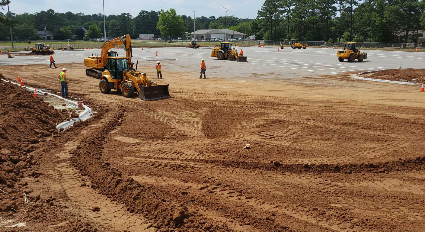 Выравнивание грунта для организации парковочных мест