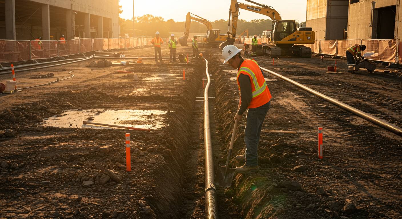 Подготовка грунта под устройство инженерных сетей