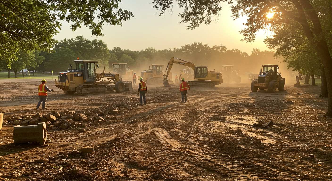 Выравнивание участка для зоны пикника