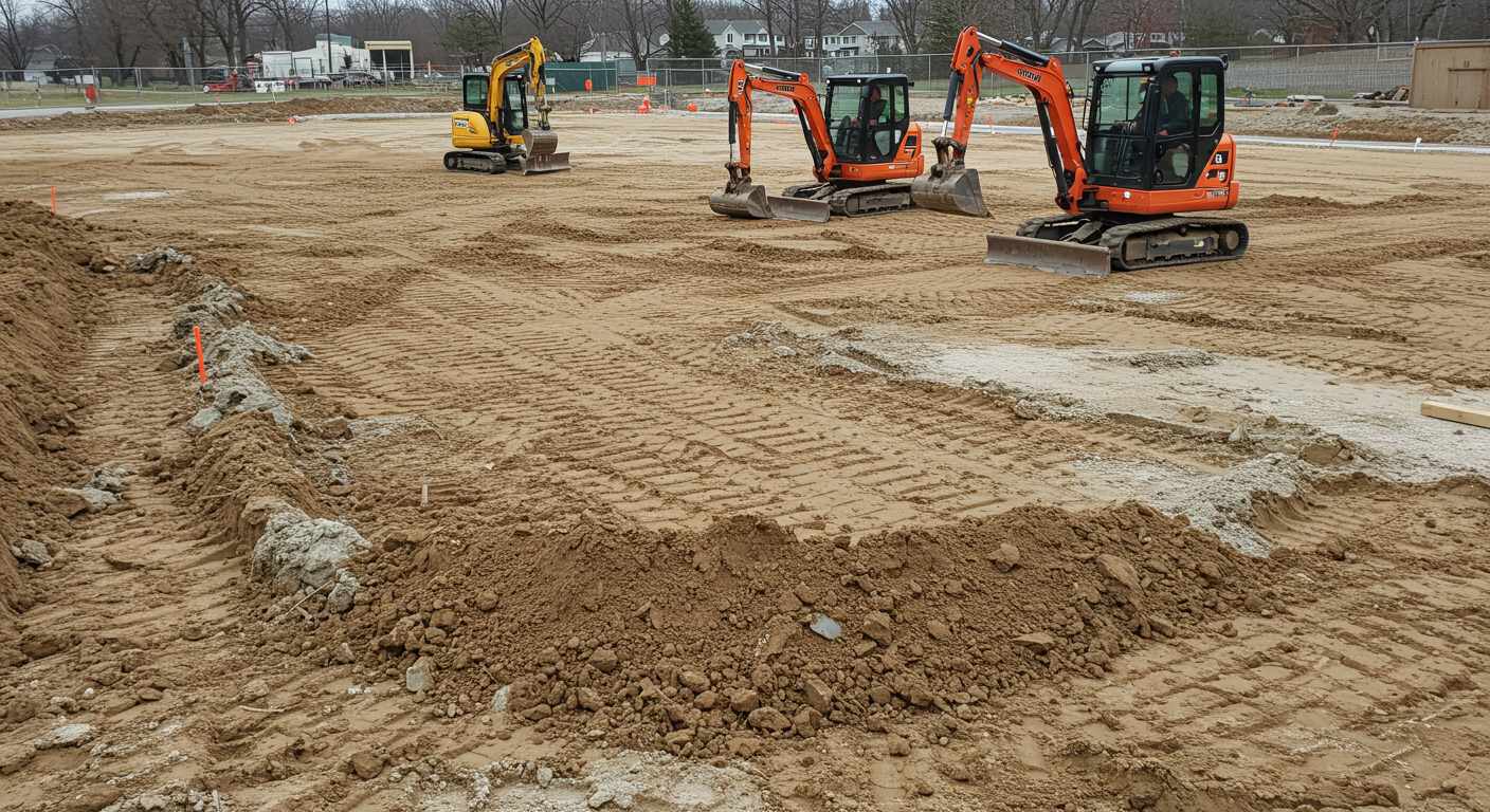 Выравнивание малых участков экскаватором