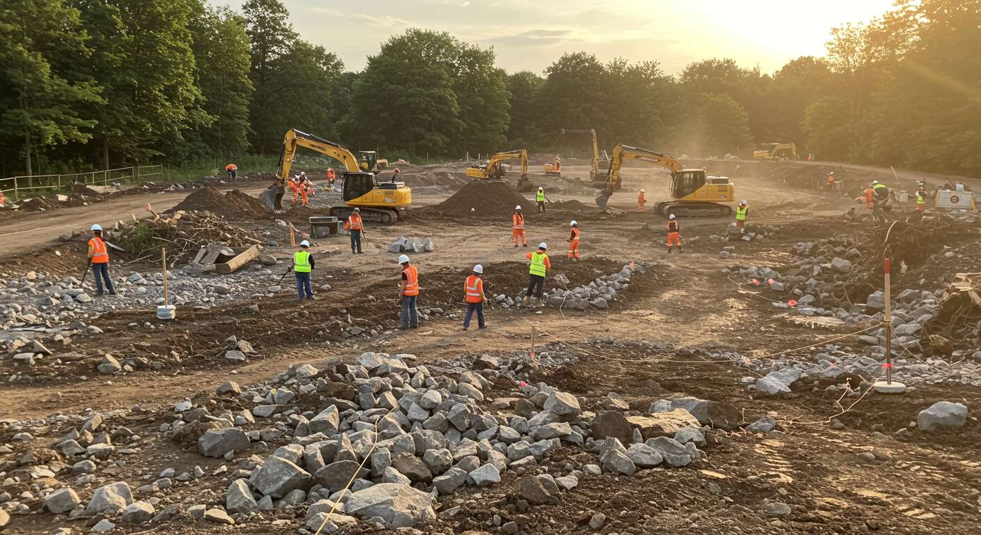 Выравнивание земли под детскую площадку