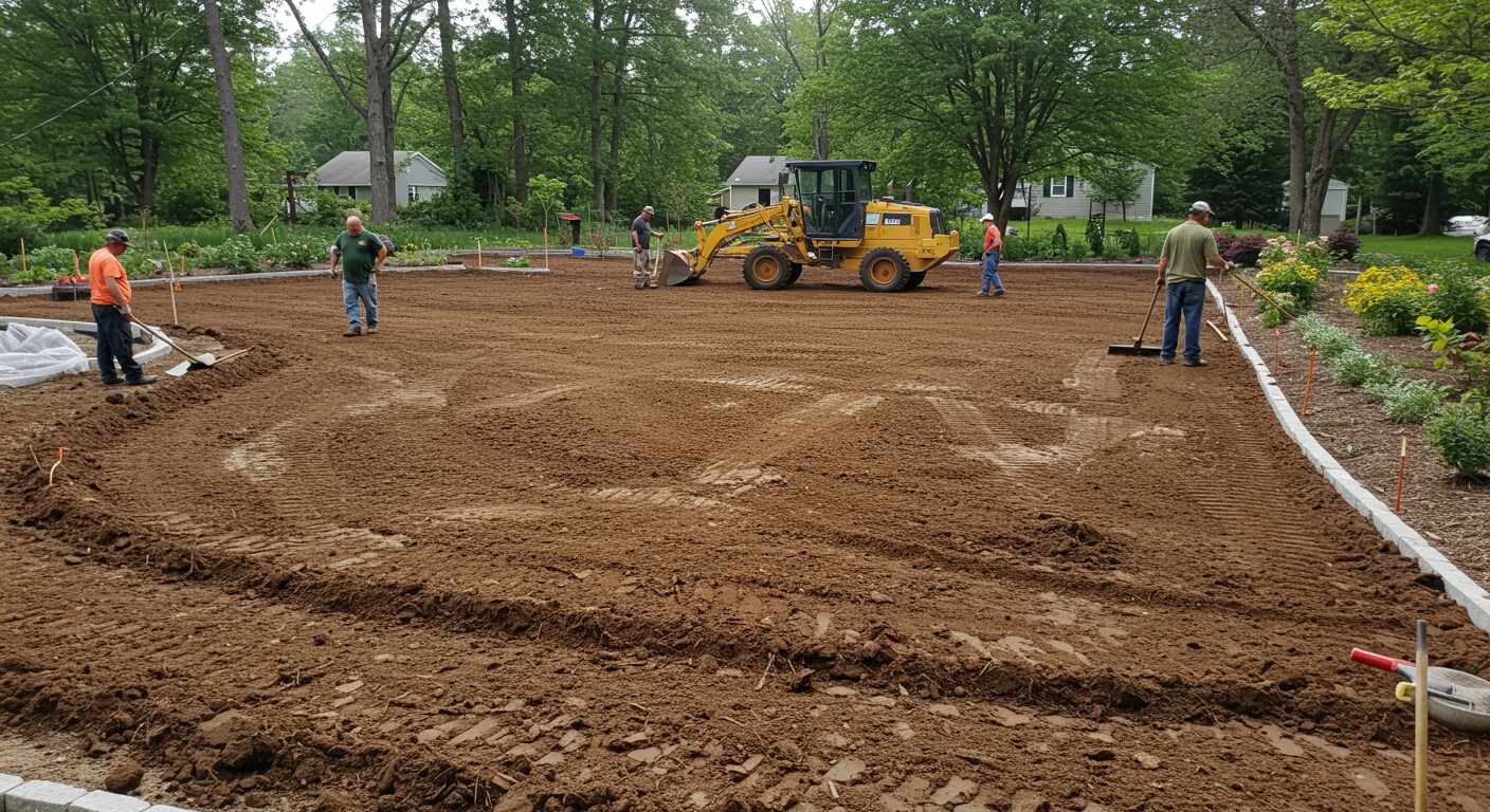 Выравнивание земли для устройства садовой зоны