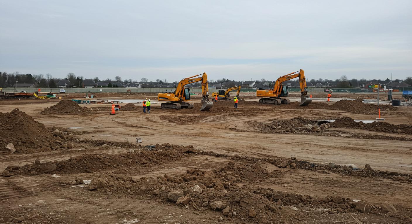 Выравнивание территории под жилую застройку Подготовка участка к строительству жилых домов