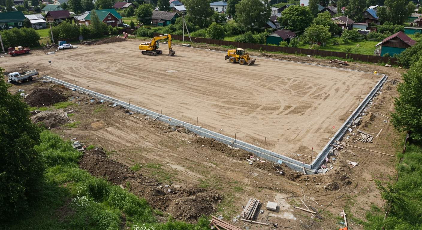 Выравнивание грунта для устройства автостоянки на даче