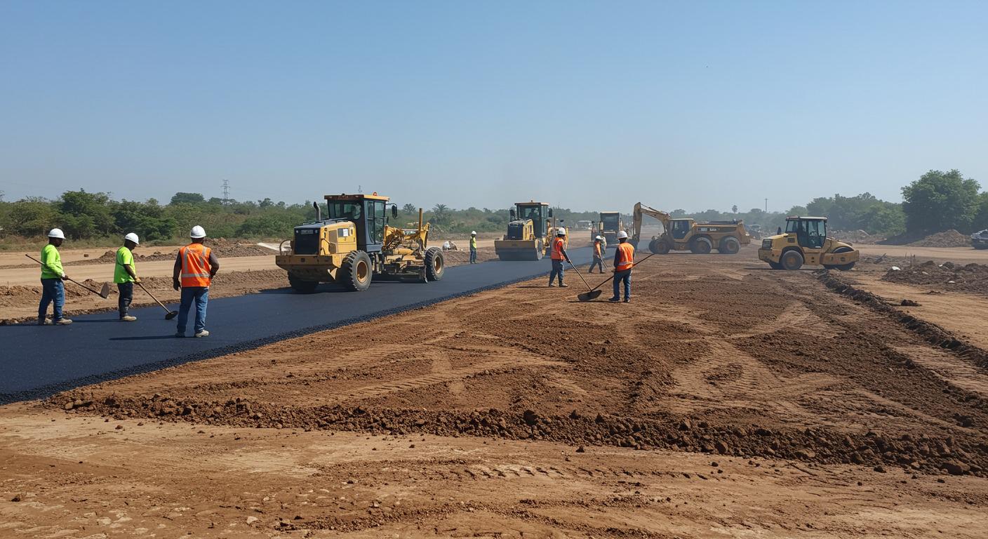 Подготовка земли под асфальтовое покрытие Выравнивание участка под асфальт