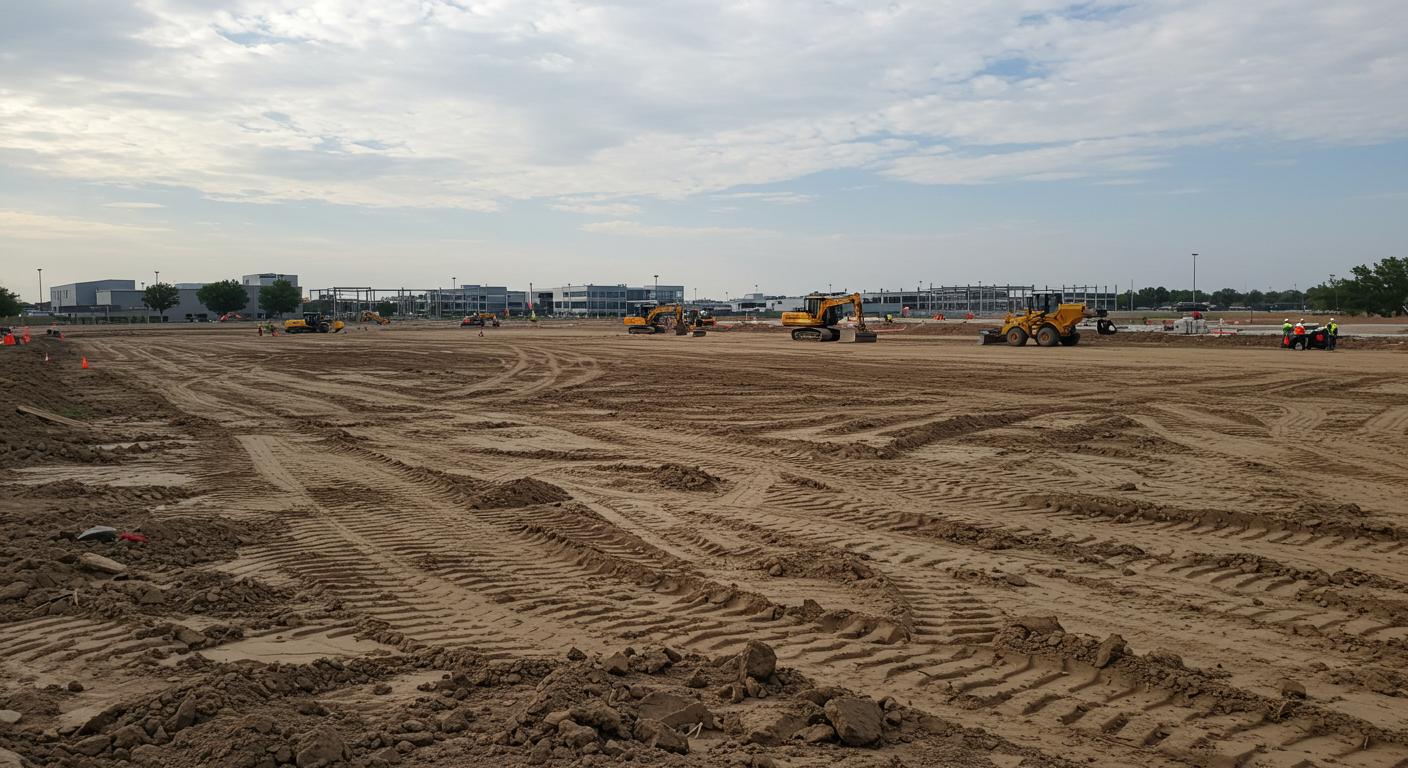 Выравнивание территории под офисное здание