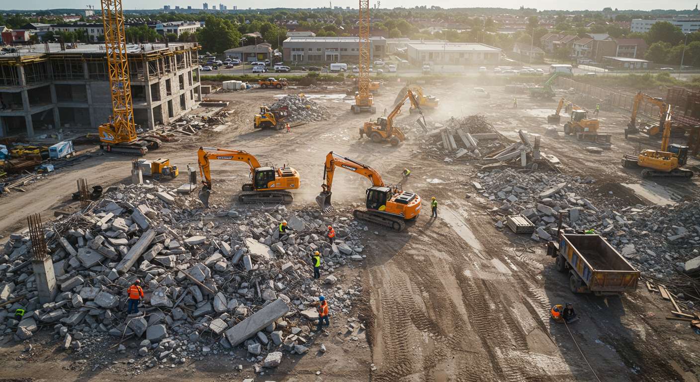 Очистка строительной площадки от крупногабаритных материалов