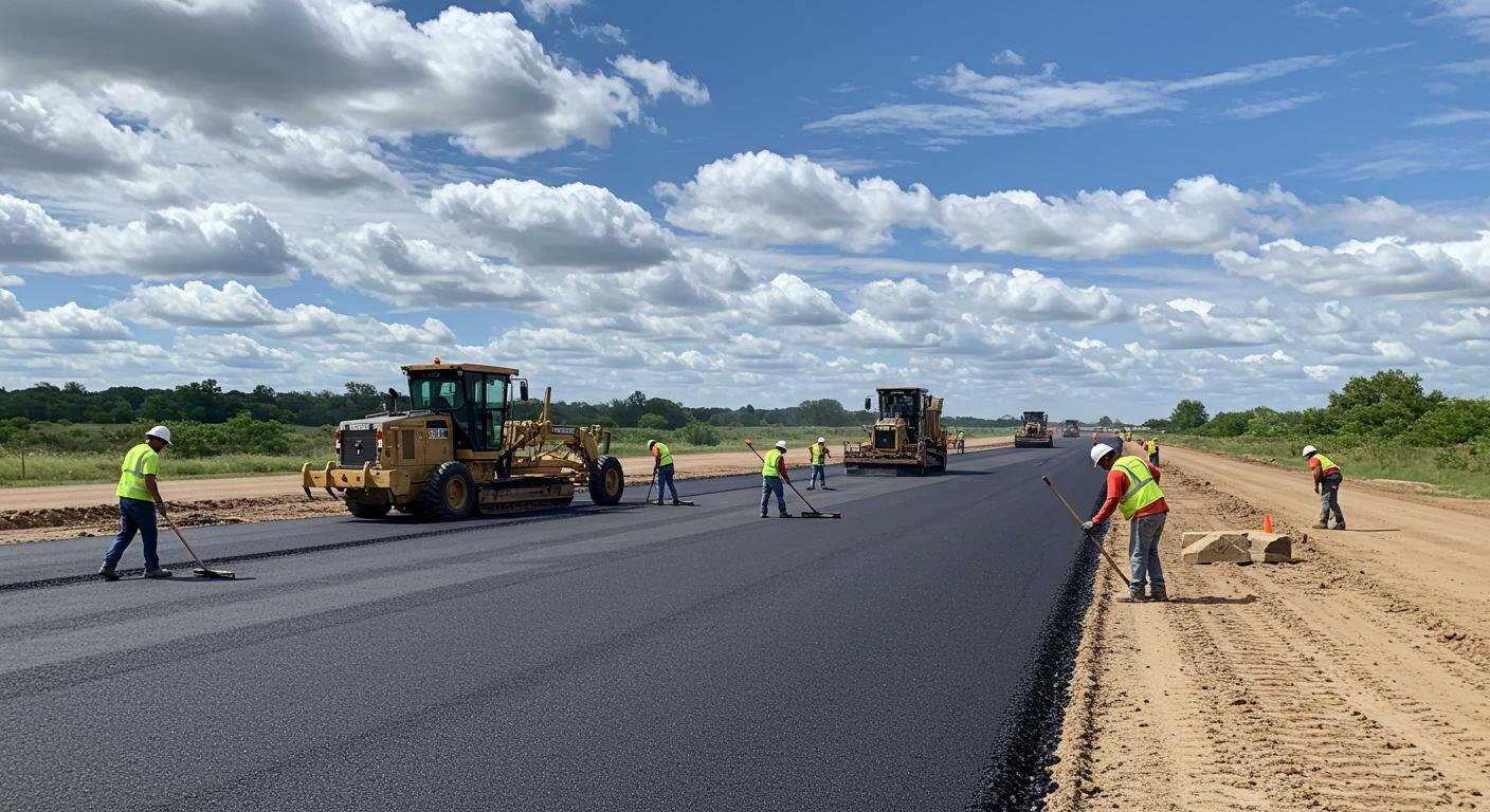 Выравнивание территории под дорожное покрытие