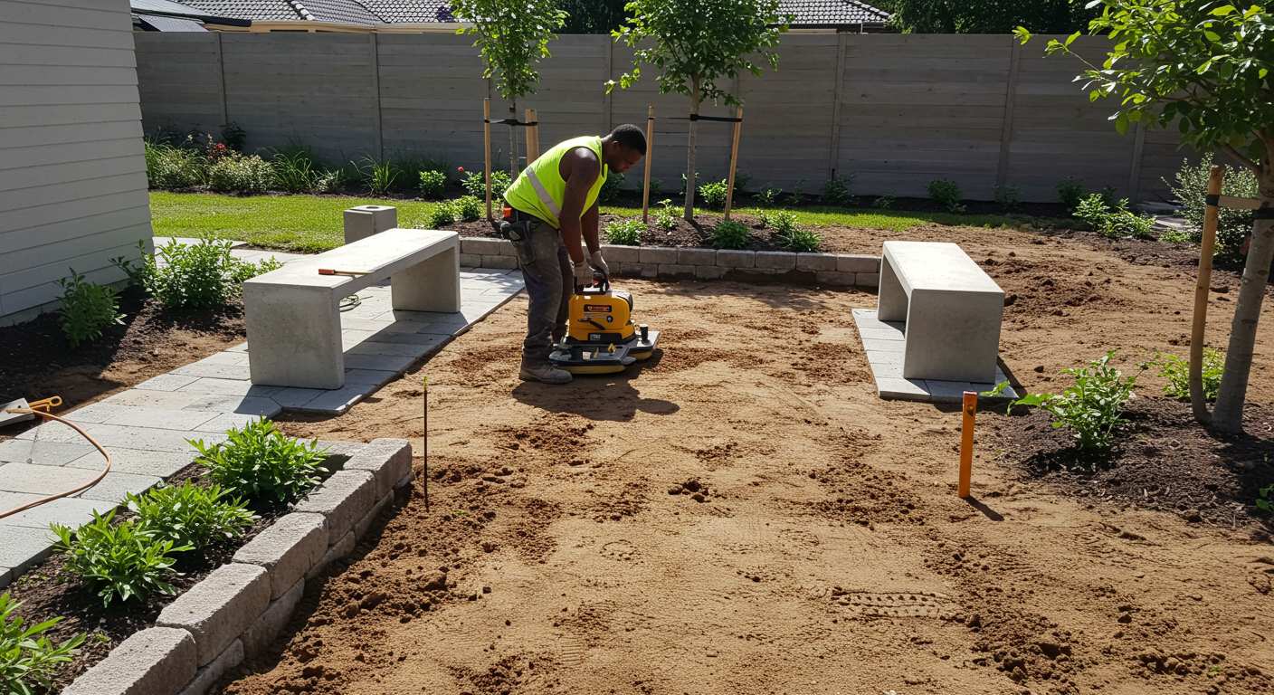 Выравнивание участка для малых архитектурных форм