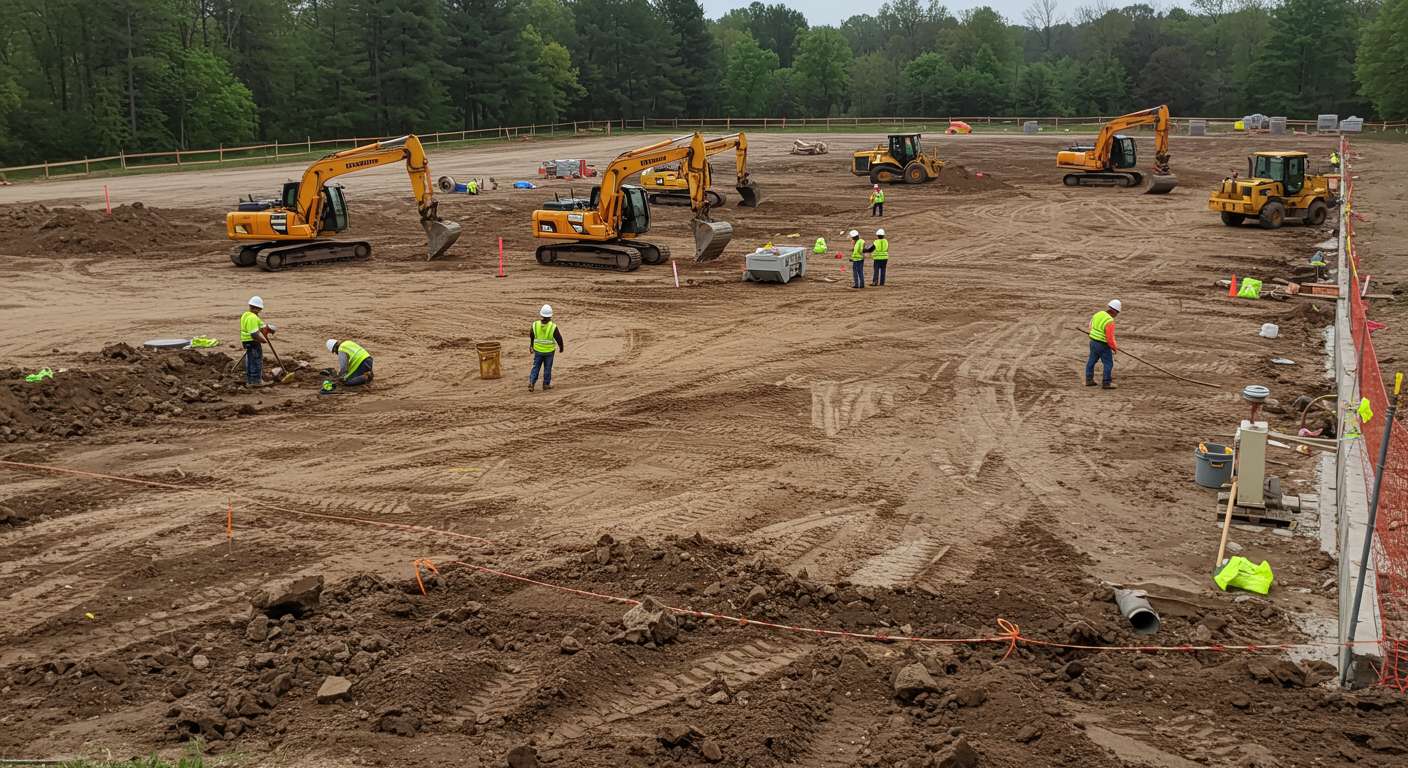 Выравнивание грунта для хозяйственных построек Подготовка участка к строительству хозяйственных зданий