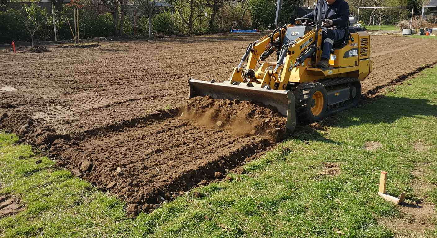 Выравнивание земли под установку садовых сооружений