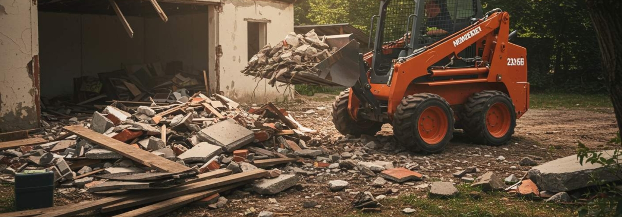 Вывоз строительного мусора минипогрузчиками с частных объектов