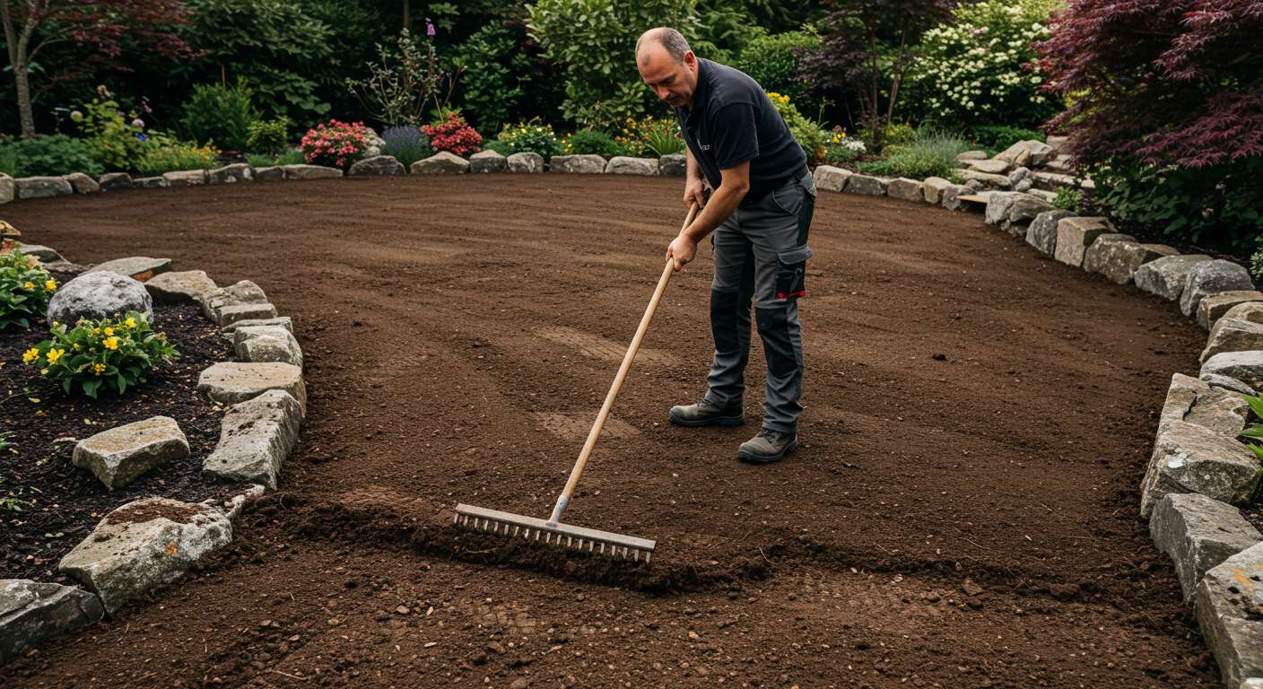 Выравнивание участка под декоративный сад