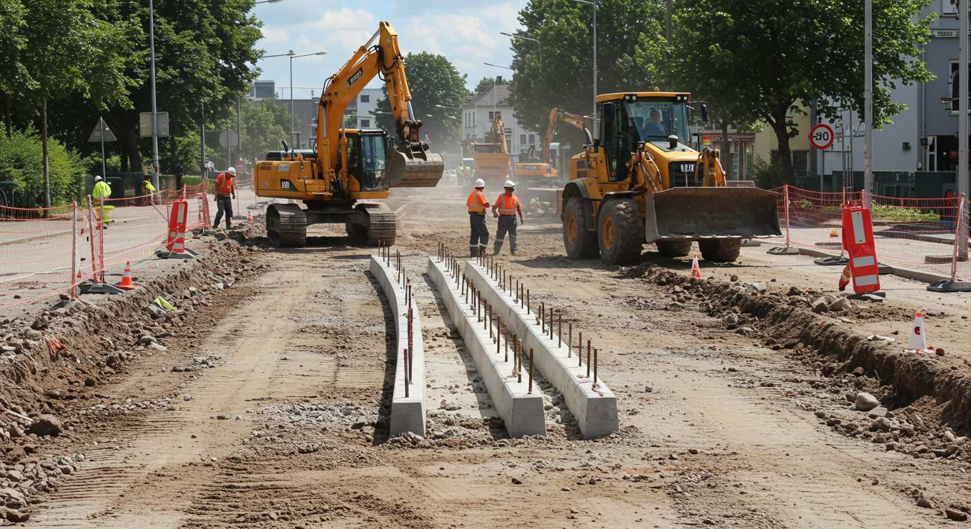 Выравнивание грунта для уличных конструкций