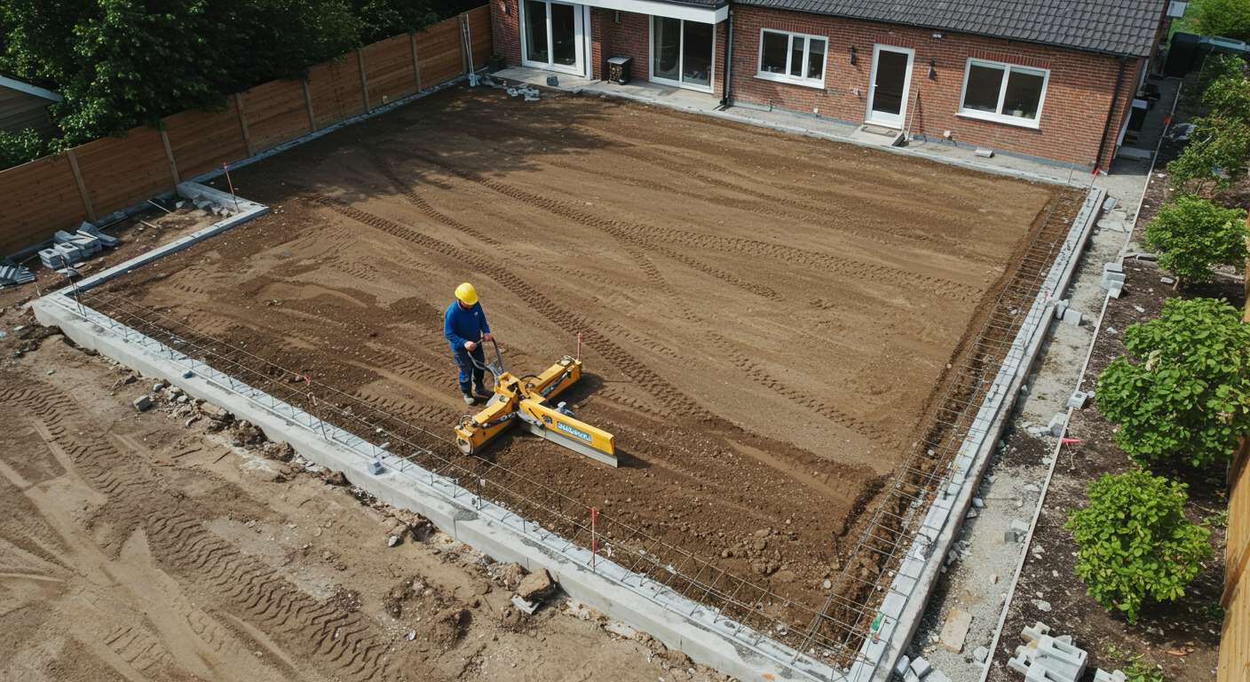 Выравнивание грунта под садовую террасу