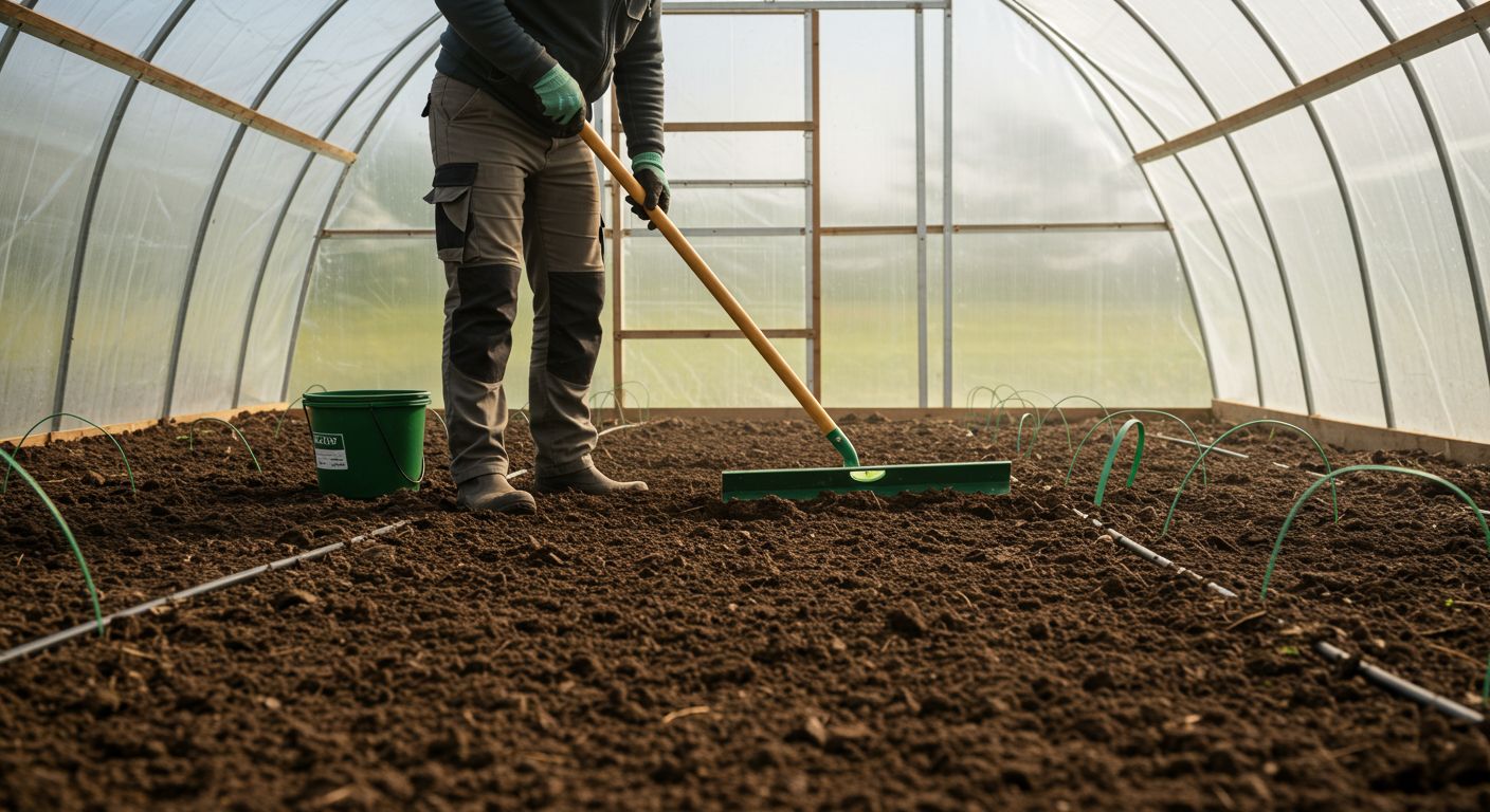 Выравнивание грунта для сельскохозяйственных работ под теплицы
