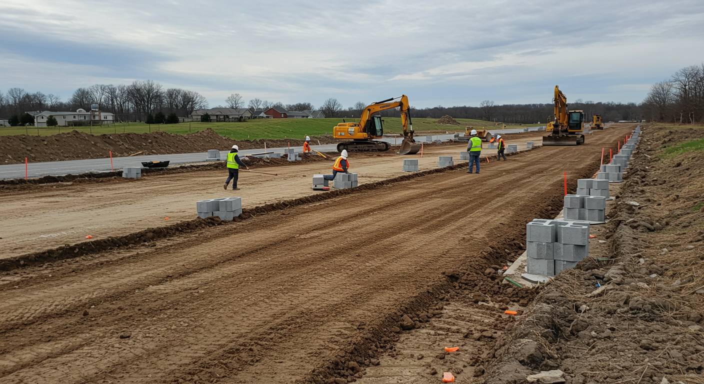 Выравнивание участка для навесов и хозблоков