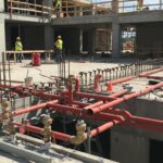 Установка систем пожаротушения на строительной площадке