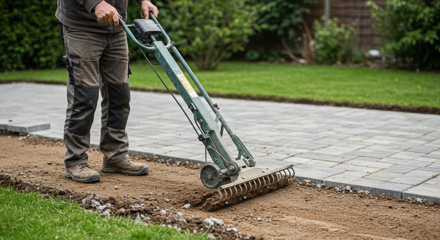 Выравнивание грунта под тротуарную плитку