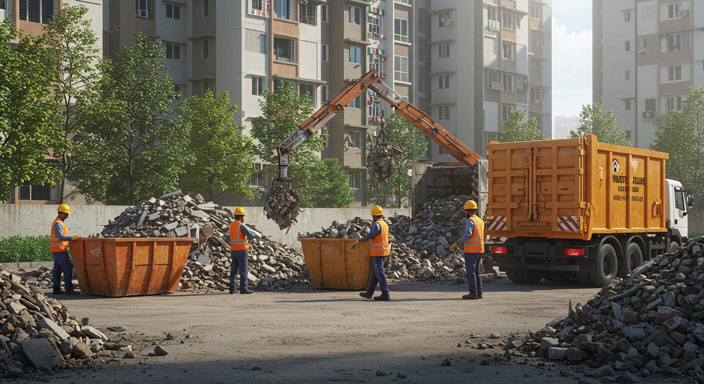 Вывоз строительного мусора корпоративного класса с многоквартирных домов