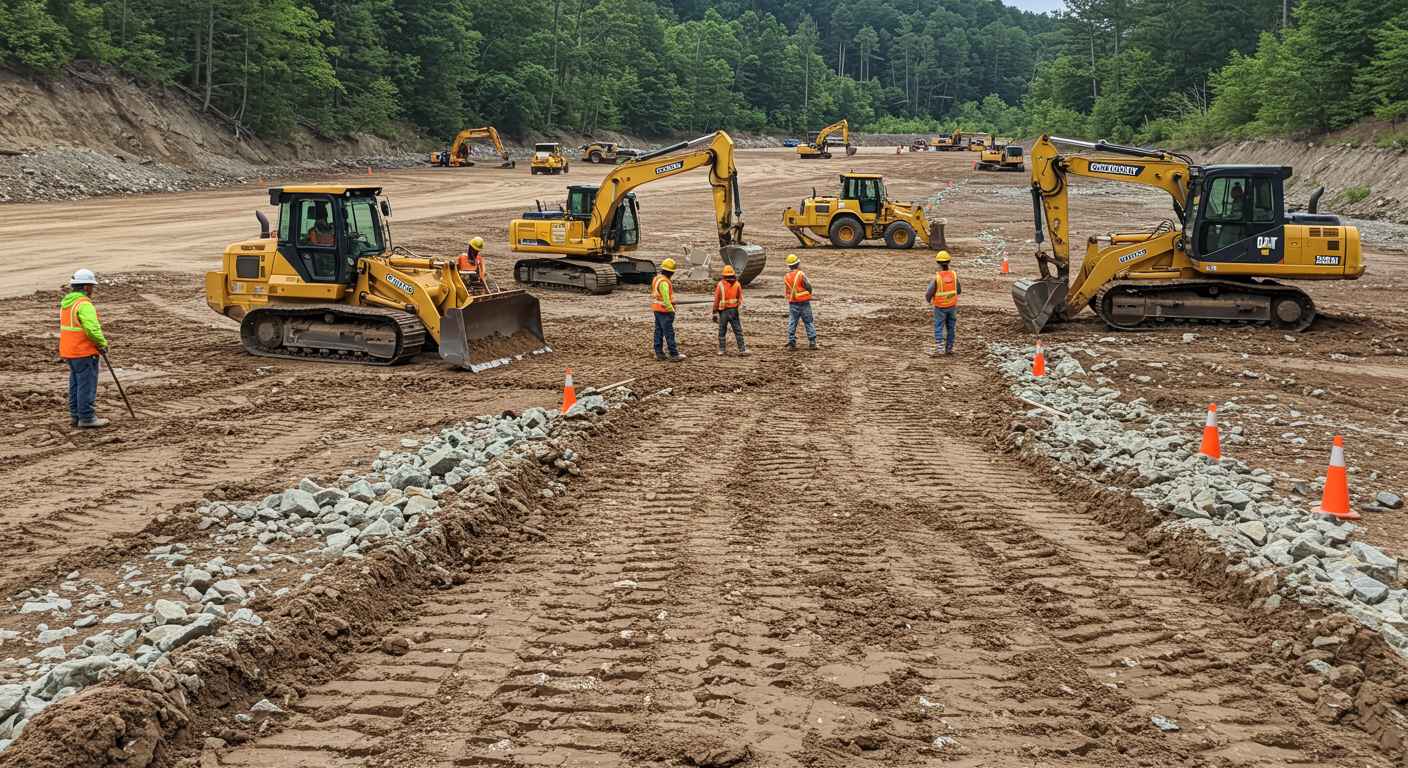 Выравнивание грунта под инженерные сети