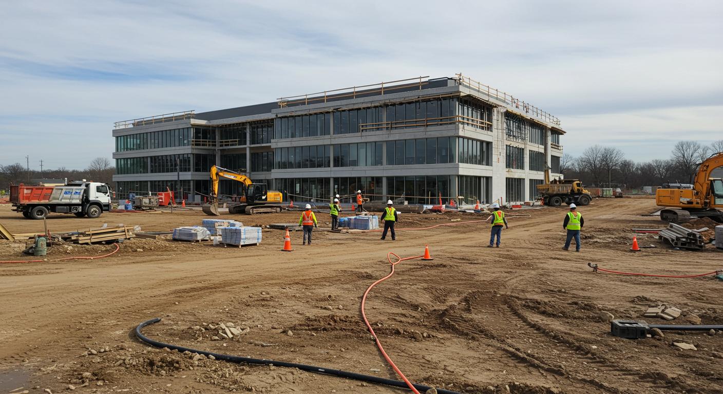 Выравнивание участка под офисное здание